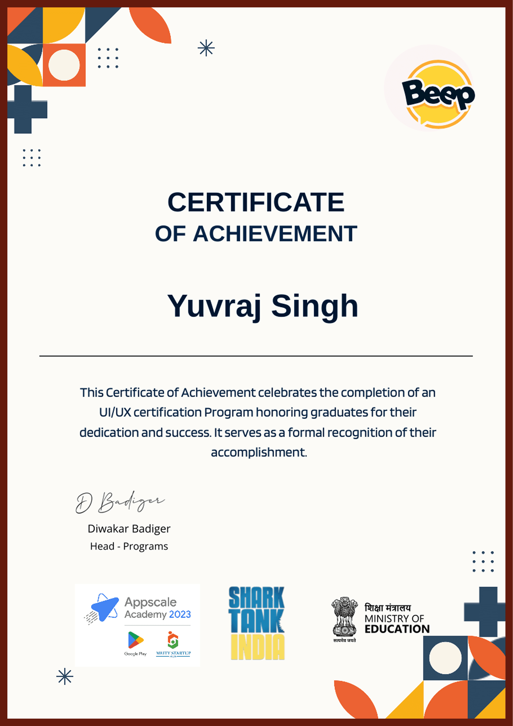 Certificate